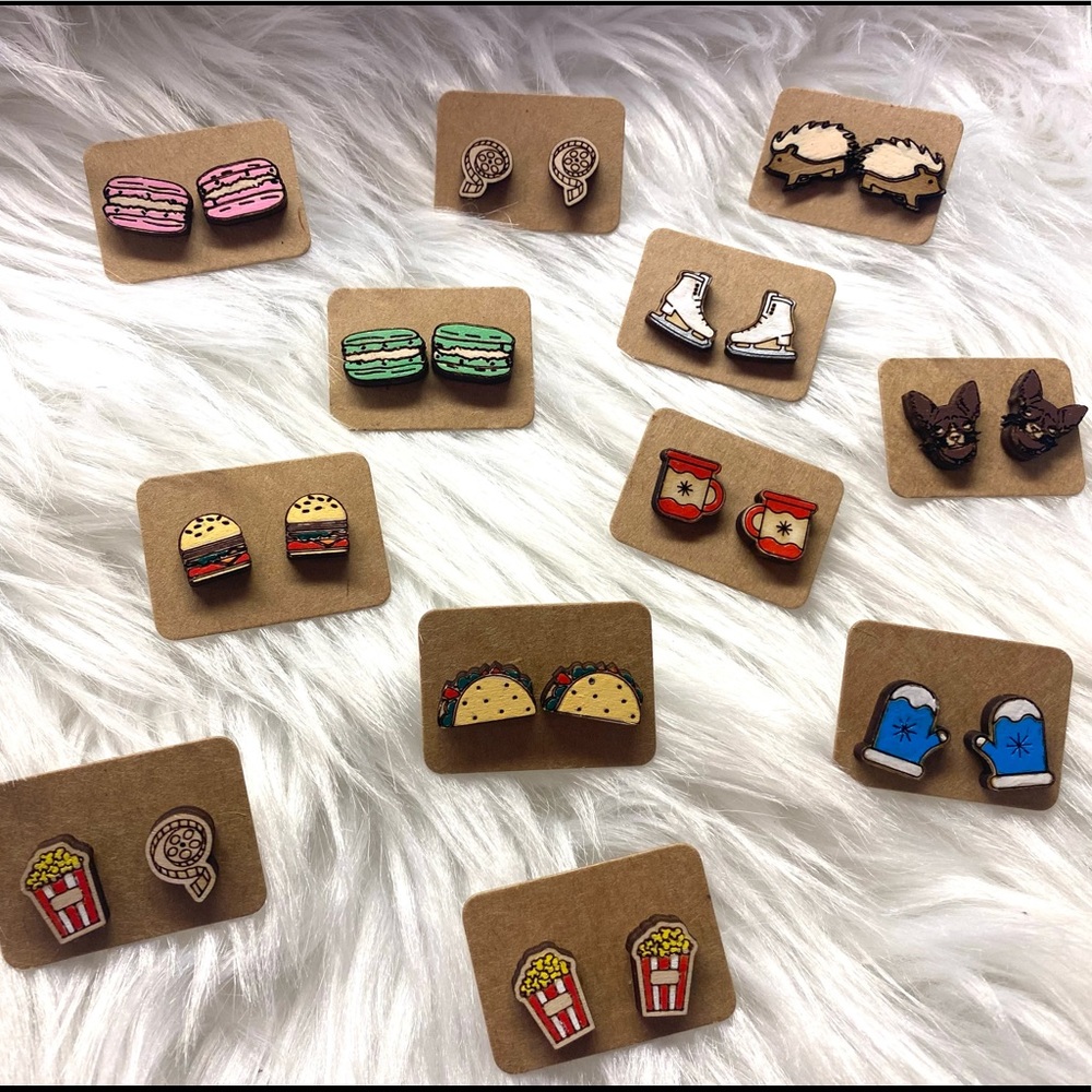 Choice new wooden hand painted earrings